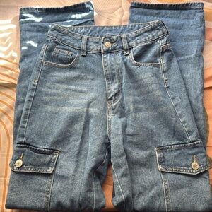 3/$10 Light Blue Denim Cargo Jeans